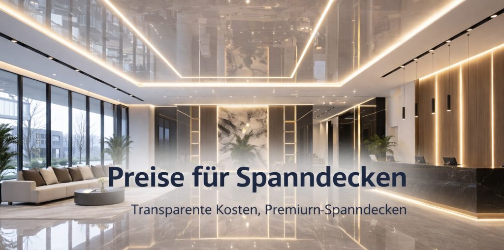 Preise für Spanndecken in modernem Wohnzimmer mit beleuchteter Spanndecke